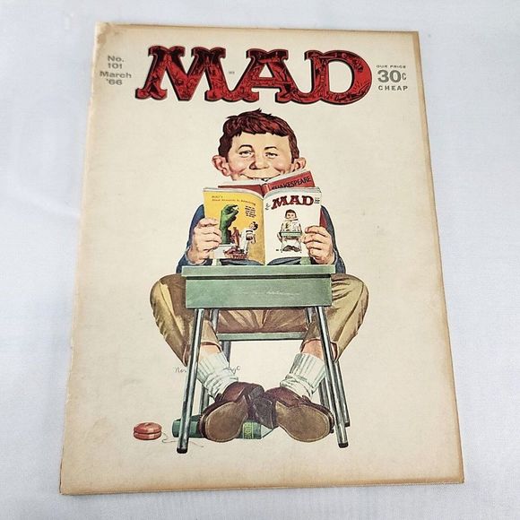 Mad Magazine Other - Mad Magazine Issue #101 March 1966 Back to School Alfred E Neuman Ec Publication
